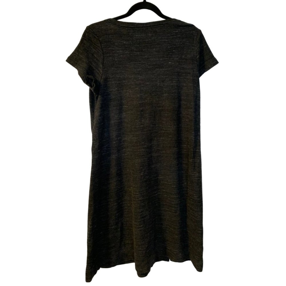 Pure Jill Cotton Shift Dress Size S Pockets Heather Dark Gray Minimalist Beach - Picture 2 of 7